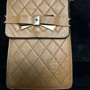 Prada Tan Quilted Crossbody Bag